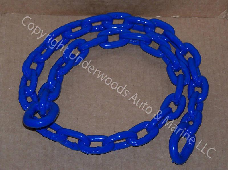 1/4 x 4' vinyl coated anchor chain blue greenfield usa