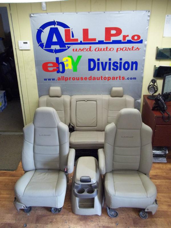 1999 - 2007 f250 350 sd lariat complete seat set oem tan leather bucket seats a+