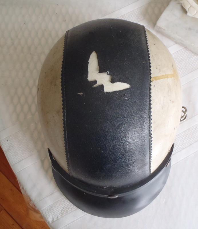 Vintage Motorcycle Helmet vinyl covered w visor, US $65.00, image 4