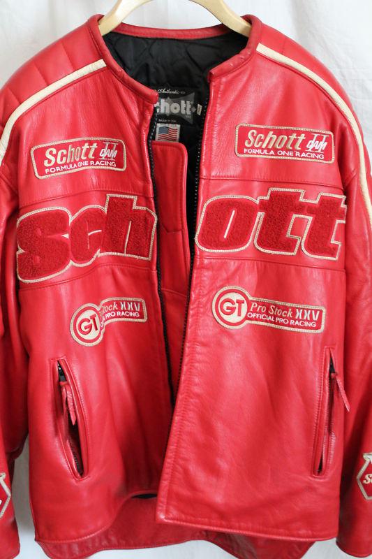 Schott red leather racing jacket * limited edition * men's size xl - awesome!!! 