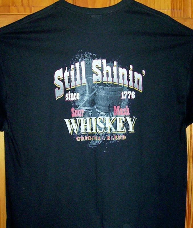 Still shinin since 1776 sour mash whiskey black t shirt sz xl mooonshine blend