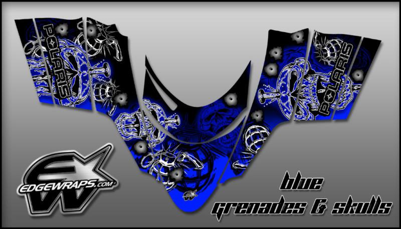 Polaris dragon,shift,rmk,i.q.,switchback - blue grenades & skulls 