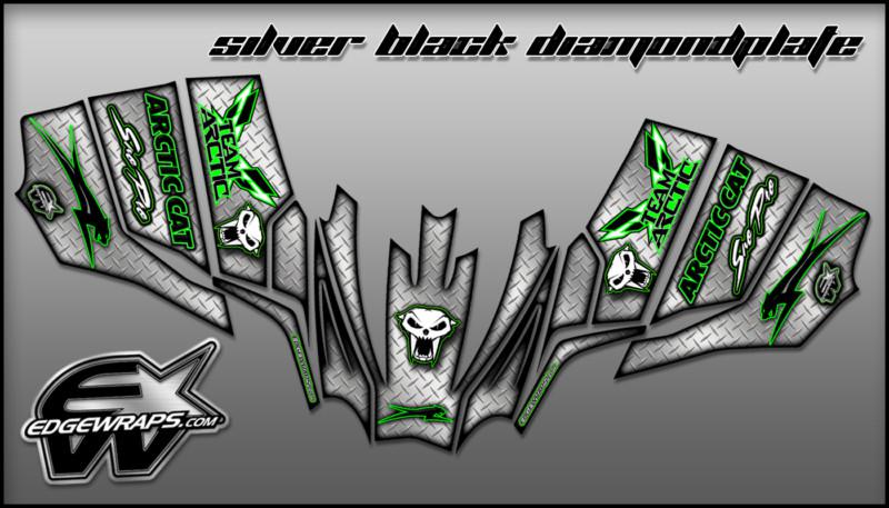 Arctic cat - sno pro 600 08-11 500 10-13 custom graphics - silver black diamond