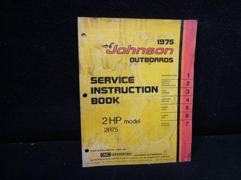 Factory service manual #406382 for 1975 johnson 2hp 0utboard - repair manual
