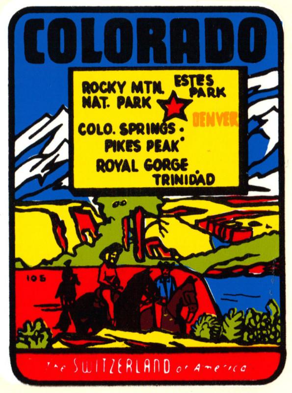Vintage travel decal colorado auto car rat hot rod trailer coach old window co