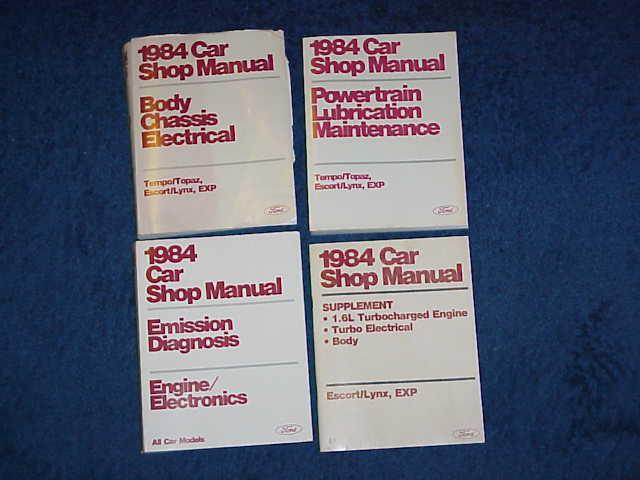 1984 shop manuals for the esxort/lynx,exp1984 ,ford,chevy,dodge,escort