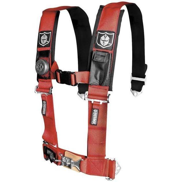 Pro armor 5-point harness w/3" pads sewn red fits yamaha yxr700 rhino 700 08-12