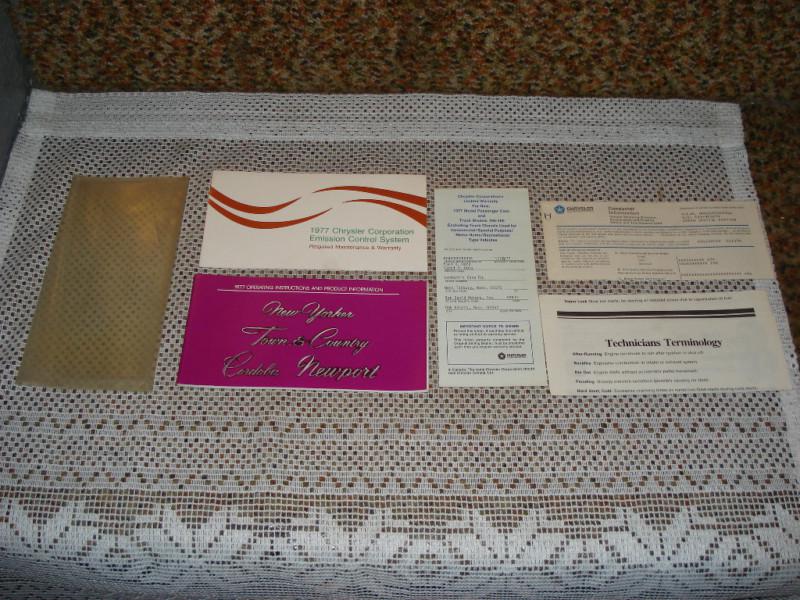 1977 chrysler owners manual set original glove box book nr