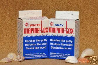 Marine-tex self hardening plastic metal white 3/4 lb.