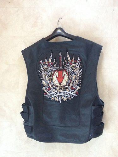 Icon  leather vest s&d black 4xl