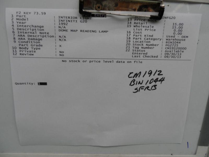 DOME MAP READING LAMP INTERIOR LIGHT INFINITI G20 1992, US $15.00, image 9