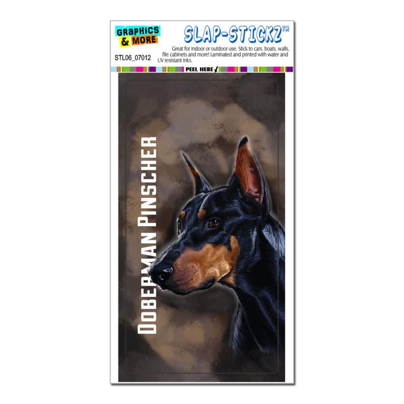 Doberman pinscher black on brown - dog pet - slap-stickz™ window bumper sticker