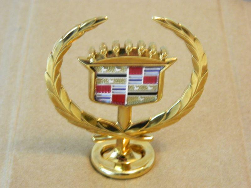 New oem cadillac gold hood ornament,  nos, unknown models / applications