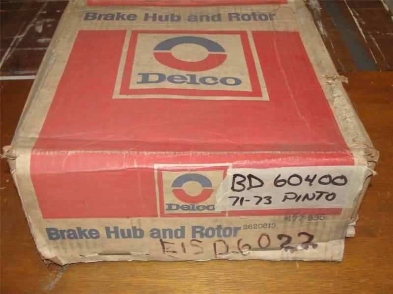 Nos 1970 1971 1972 1973 ford pinto brake hub & rotor delco 177-555 / 2620813