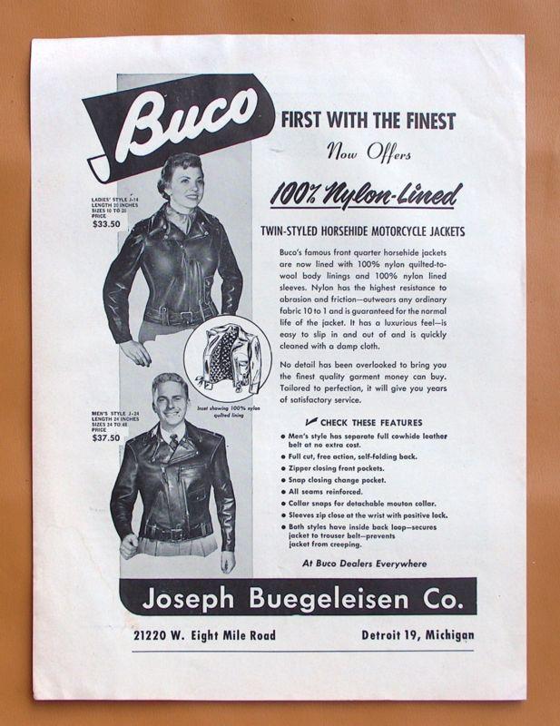 Lg034   1953 buco leather jackets single page ad!