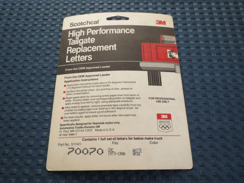 73-80 gmc pickup truck tailgate letters scotchcal 3m white 70070