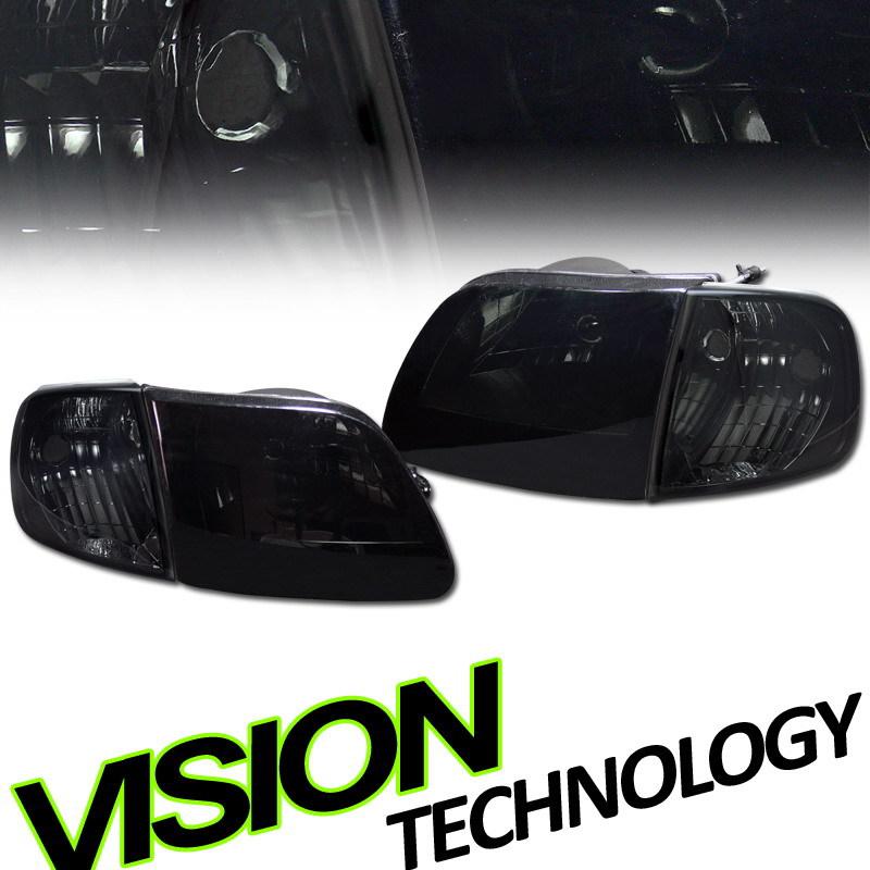 4pcs set smoke lens head lights+turn signal/parking corner lamps pair left+right