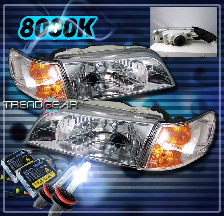 93-97 toyota corolla crystal head lights+corner+hid 8000k signal lamp 94 95 96