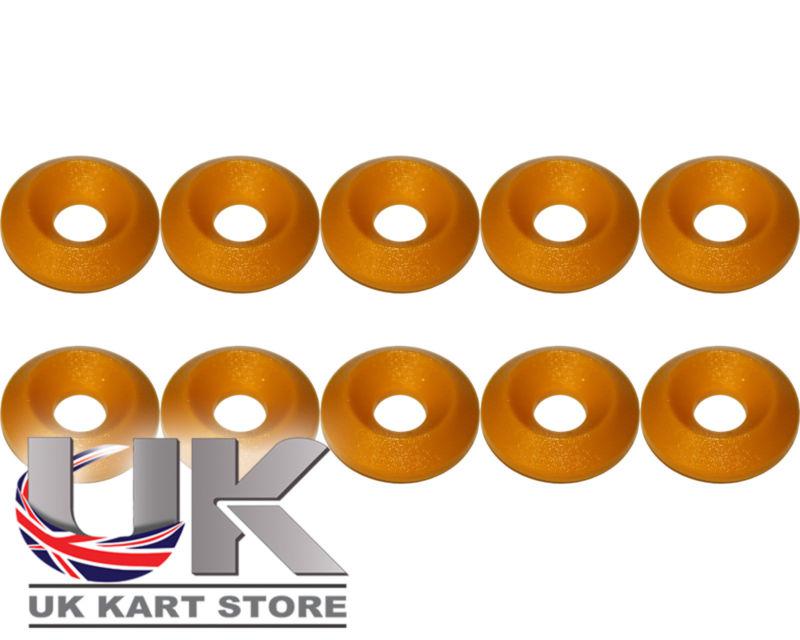 Kart plastic countersunk silver m8 washers - pack of 10 - high quality