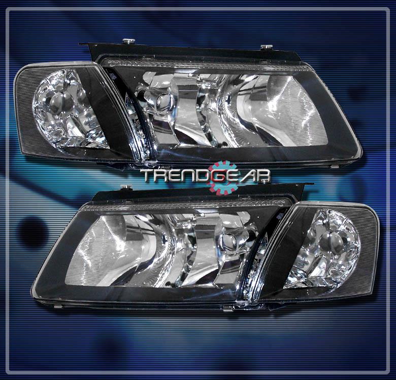Sell 9700 VOLKSWAGEN VW PASSAT B5 CRYSTAL HEAD LIGHTS+CORNER SIGNAL LAMP BLACK 98 99 in