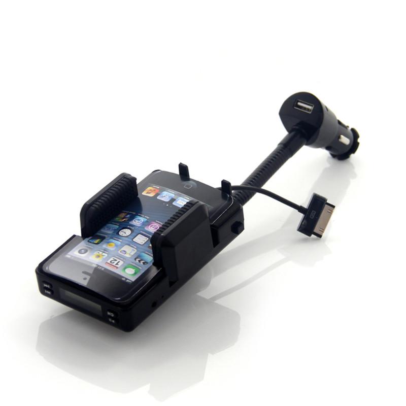 Fm transmitter car kit for iphone 4 4s 3g 3gs ipod touch remote holder & charger
