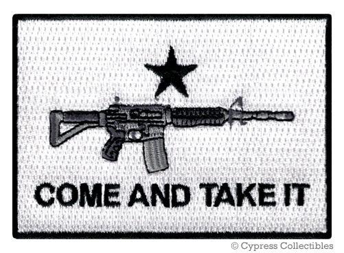 Come take it assault rifle patch biker emblem iron-on gun embroidered ar15 flag