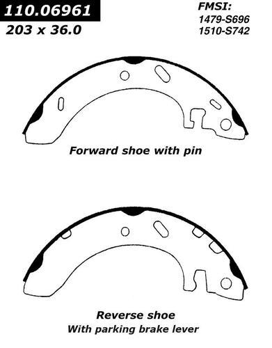 Centric 111.06961 brake pad or shoe, rear-new brake shoe-preferred