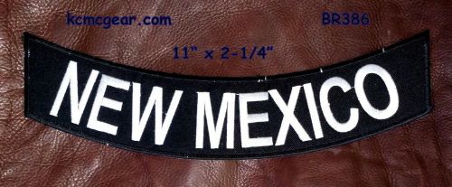 New mexico white iron and sew on bottom rocker patch for biker jacket br386sk