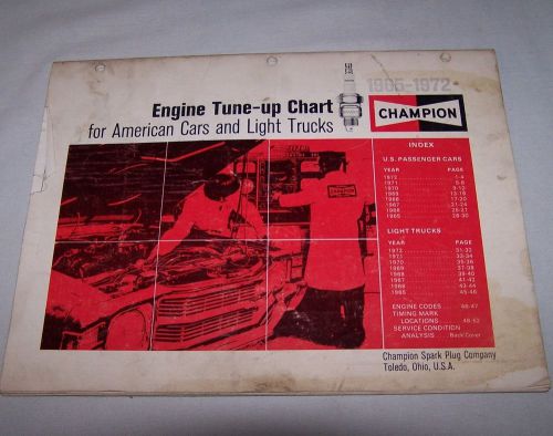 Vintage 1965-1972 champion tune-up specifications manual