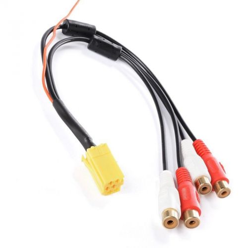 Mini iso 6pin line out 4chinch kabel rca cable for vw skoda blaupunkt vdo becker