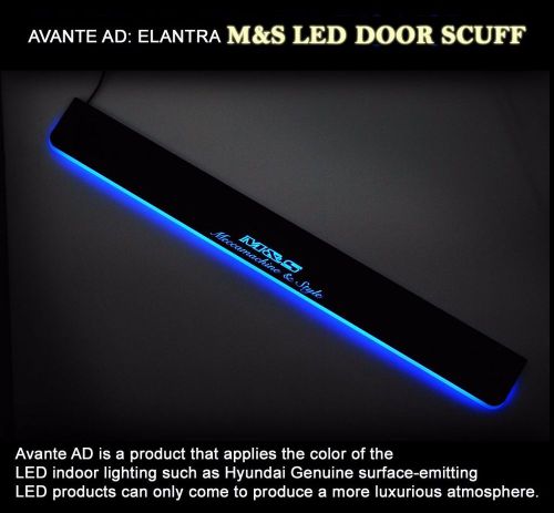 M&amp;s led blue inside door sill scuff 4p for 2017 hyundai elantra : avente ad