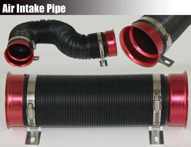 3" universal adjustable flexible turbo air intake inlet duct tube pipe hose red