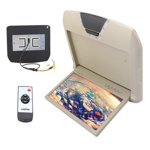 10.1&#039;&#039; beige lcd tft wide screen overhead car roof mount flip down monitor 2-avi