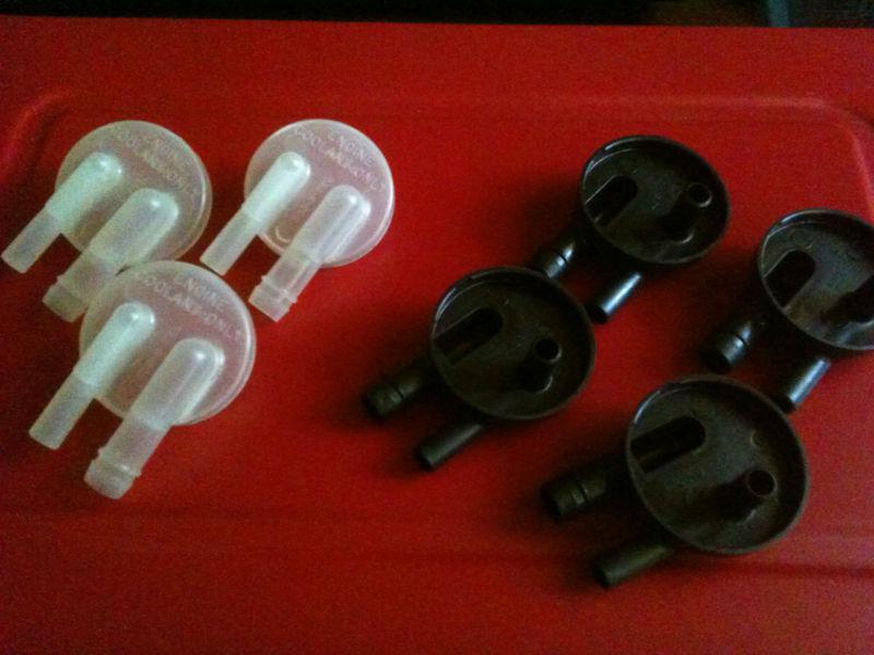 Nos white radiator overflow jar cap corvette 73-77 riviera camaro cadillac 76-92