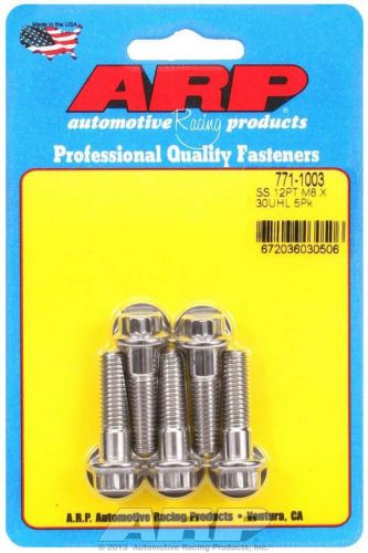 Arp universal bolt 8 mm x 1.25 thread 30 mm long stainless 5 pc p/n 771-1003