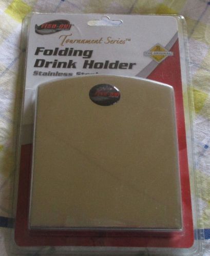 Fish on tournament series stainless steel folding drink holder