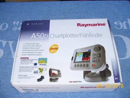 Raymarine a-50d mfd new with built-in gps p58 transducer preloaded charts