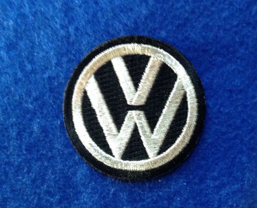 Volkswagen vw iron on embroidery patch  - das auto  auto car black silver