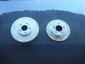 Fits 2009-2013 volvo c30 performance slotted/drilled brake rotors (4)