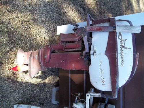 1958 vintage 18hp johnson outboard motor fd-12 maroon &amp; white