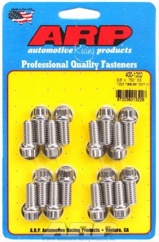 Arp header bolts 12-point 3/8&#034; wrench stainless polished 3/8&#034;-16 0.750&#034; 400-1202