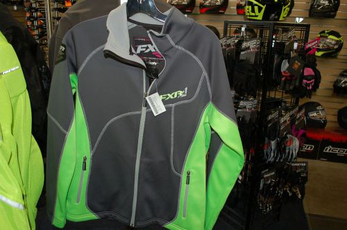 Fxr  womans elevation fleece zip char/lime sz 6 2015  dealer sample 16227.72006