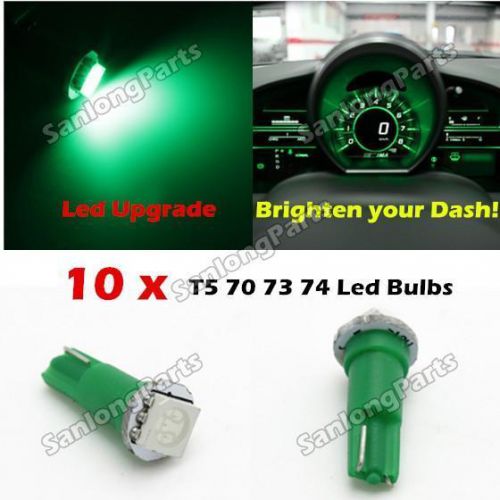 10 green bright 12v led wedge instrument panel light bulb lamp 37 73 74 for ford