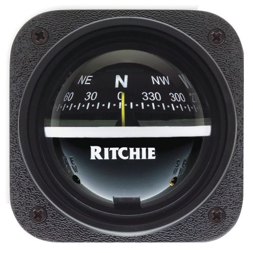 New ritchie v-537 explorer compass - bulkhead mount - black dial