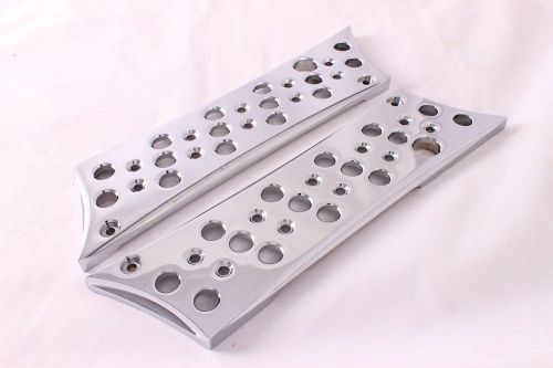 Chrome billet cnc aluminum  saddlebags latch cover face 4 harley touring 93-13