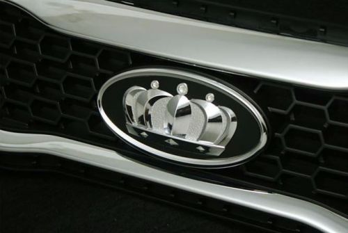 Autoria crown chrome hood trunk emblem set badge for hyundai elantra 2011 2015