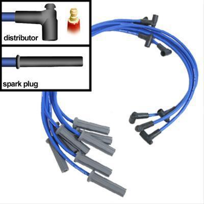 Summit spark plug wires spiro wound 8mm blue straight boots chevy 5.0/5.7l