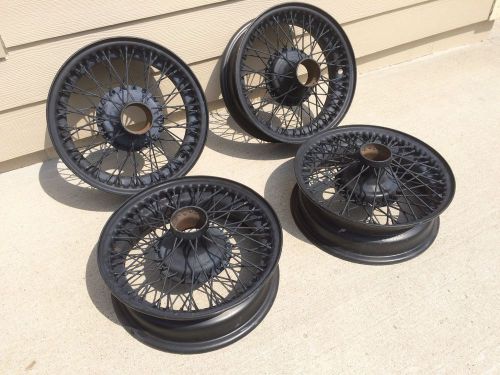 Jaguar wire spoke wheels 16&#034; x 5 xk120 1951 1957 drc 5k set of four