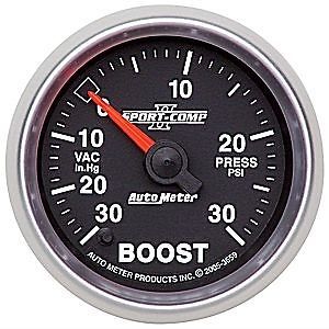 Auto meter 3659 sport-comp series gauge 2-1/16&#034; boost/vacuum full sweep electric