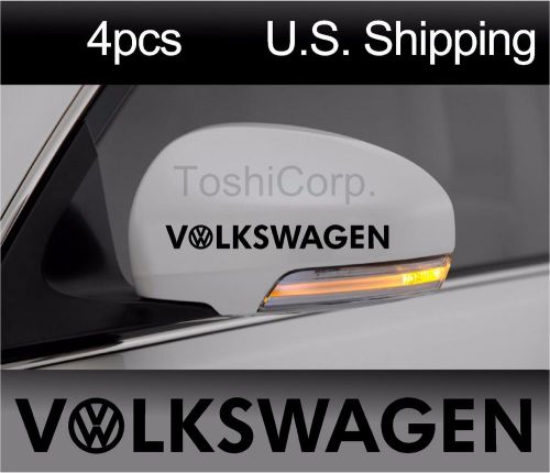 4 volkswagen stickers decals door handle wheels wing mirror vw golf jetta black